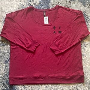 Torrid Red Long Sleeve Pajama Top